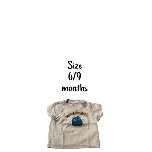 Gray Monster Print Kids T-Shirt